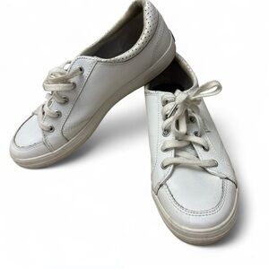 Keds Center II Sneakers Womens 6.5 White Leather Canvas Lace Up Low Top WH64720